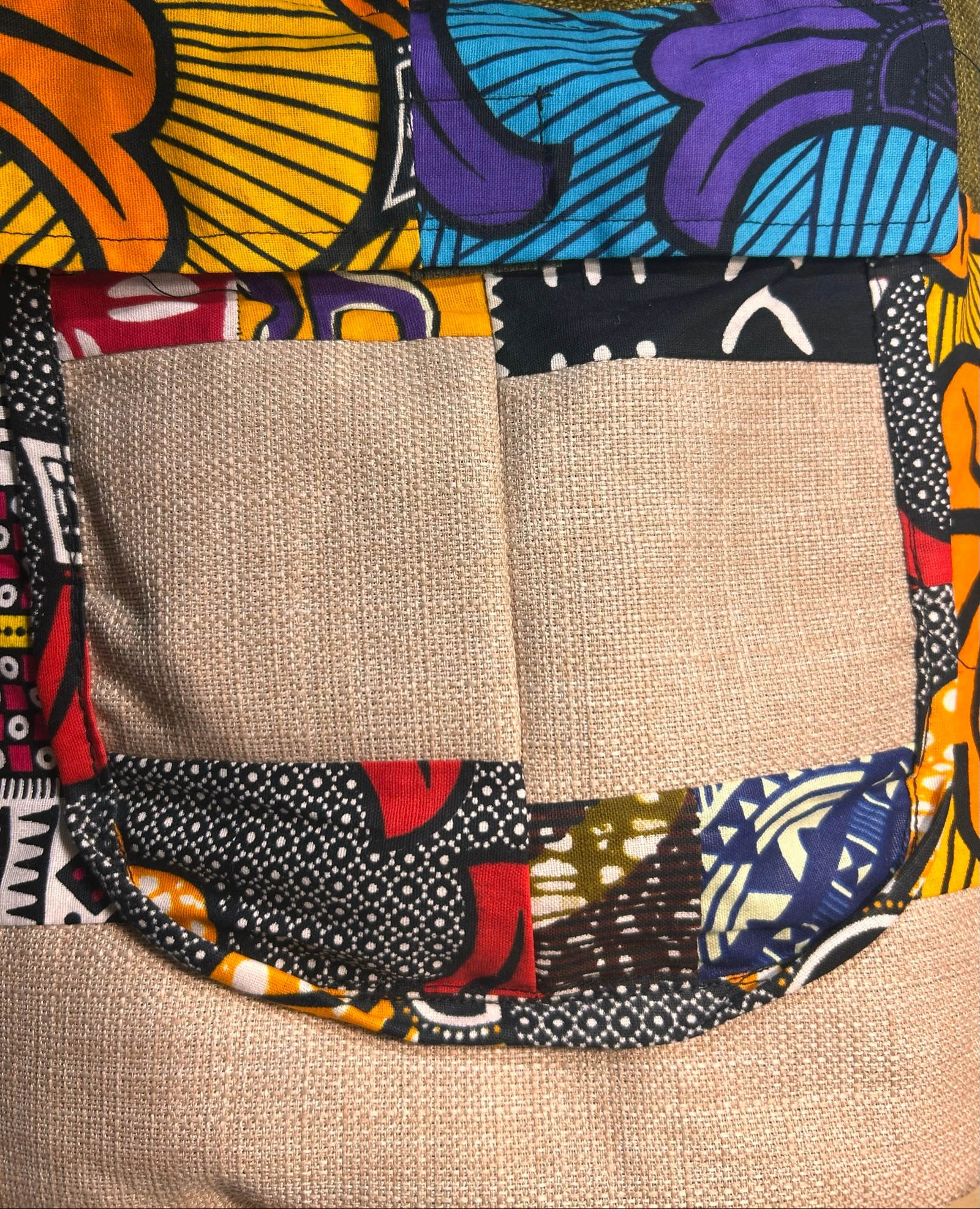 Wax and jute patchwork bag - one of a kind – photo 2